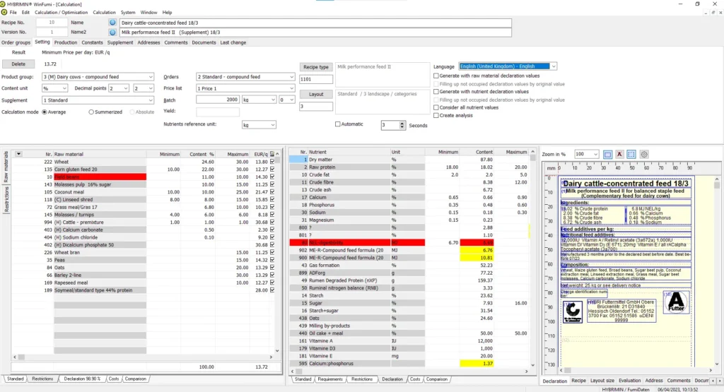 WinFumi Calculation screenshot