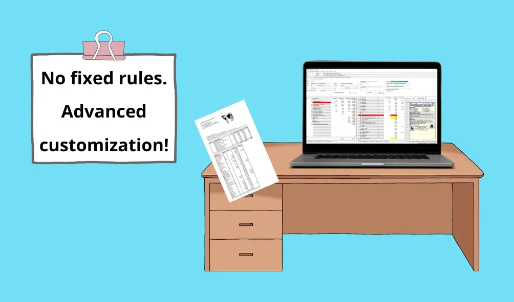 abstract representation of advanced customization and the absence of fixed animal nutrition rules in feed formulation software hybrimin.