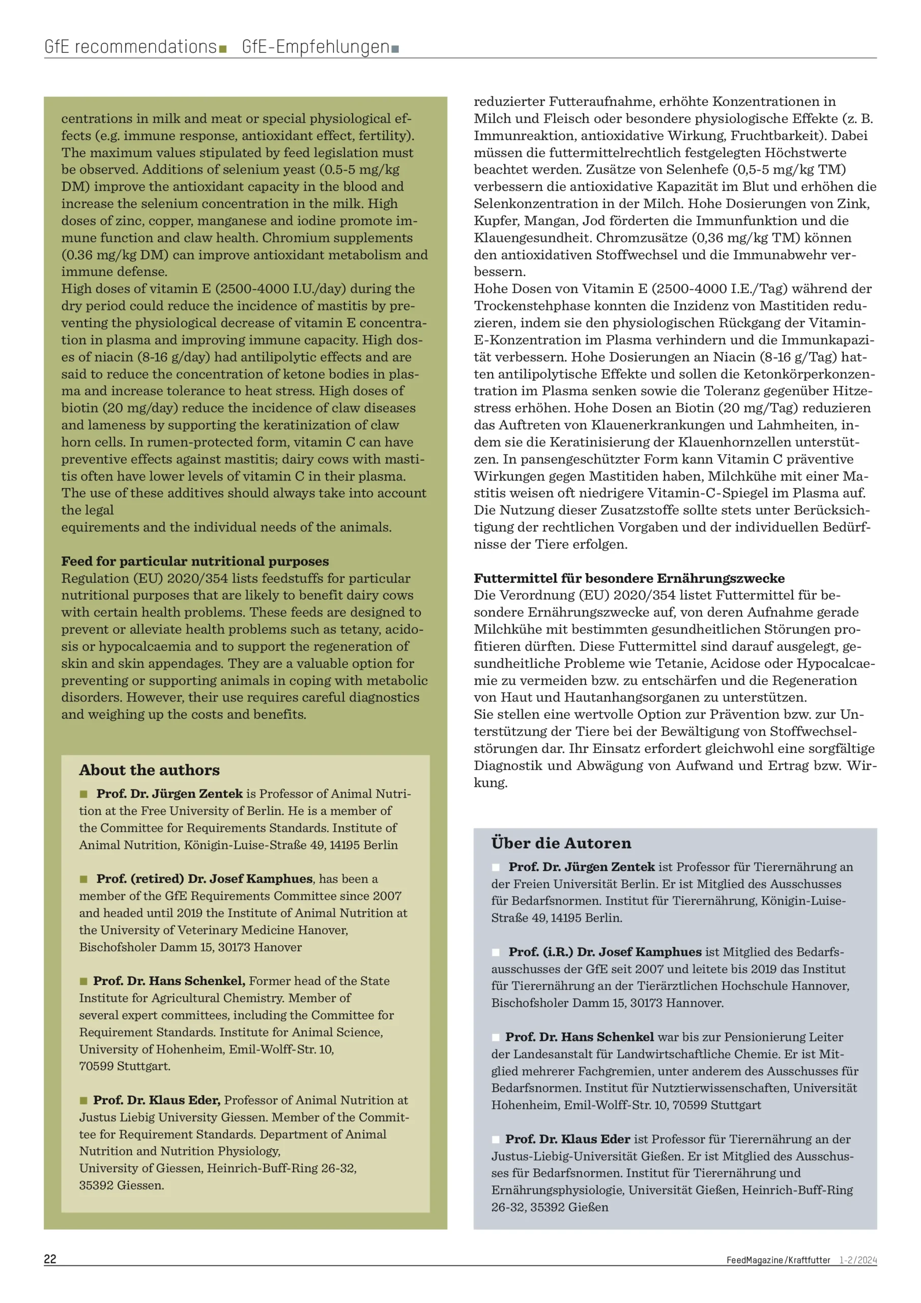 Dairy cows: Special feeding measures, FeedMagazine/Kraftfutter (issues 1-2/2024), page 6