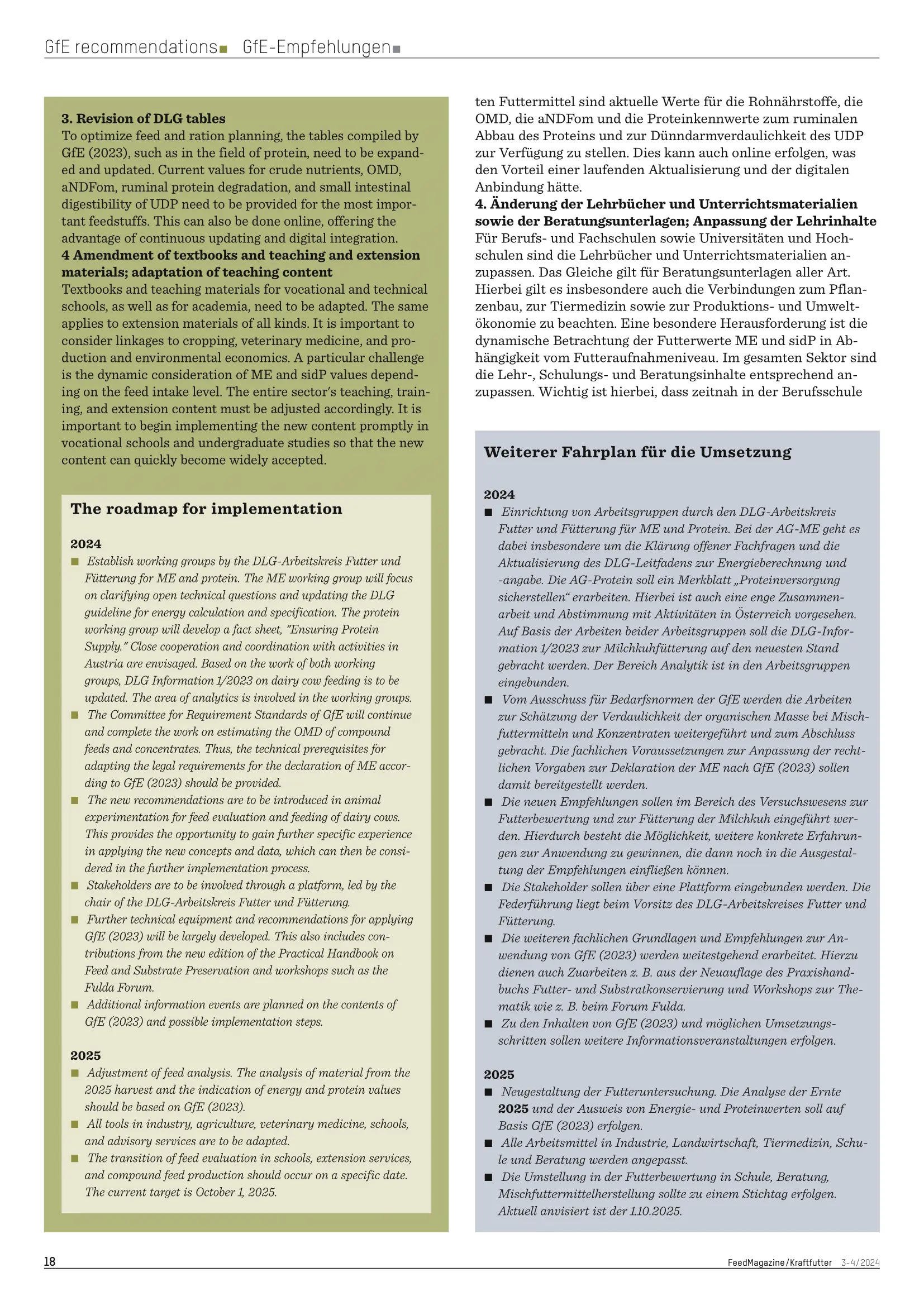 New GfE recommendations for dairy cows, Prof. Dr. Markus Rodehutscord and Prof. Dr. Hubert Spiekers, FeedMagazine, 3-4/2024, page 6