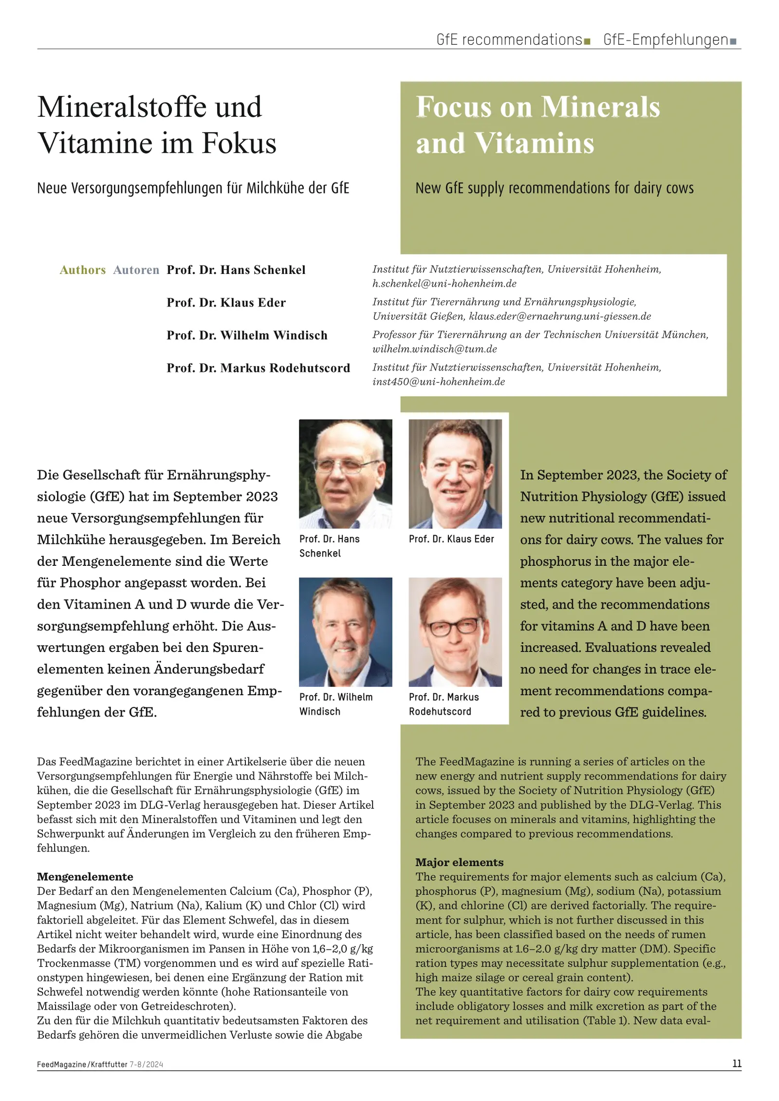 Focus on Minerals and Vitamins, FeedMagazine/Kraftfutter 7-8/2024, page 1
