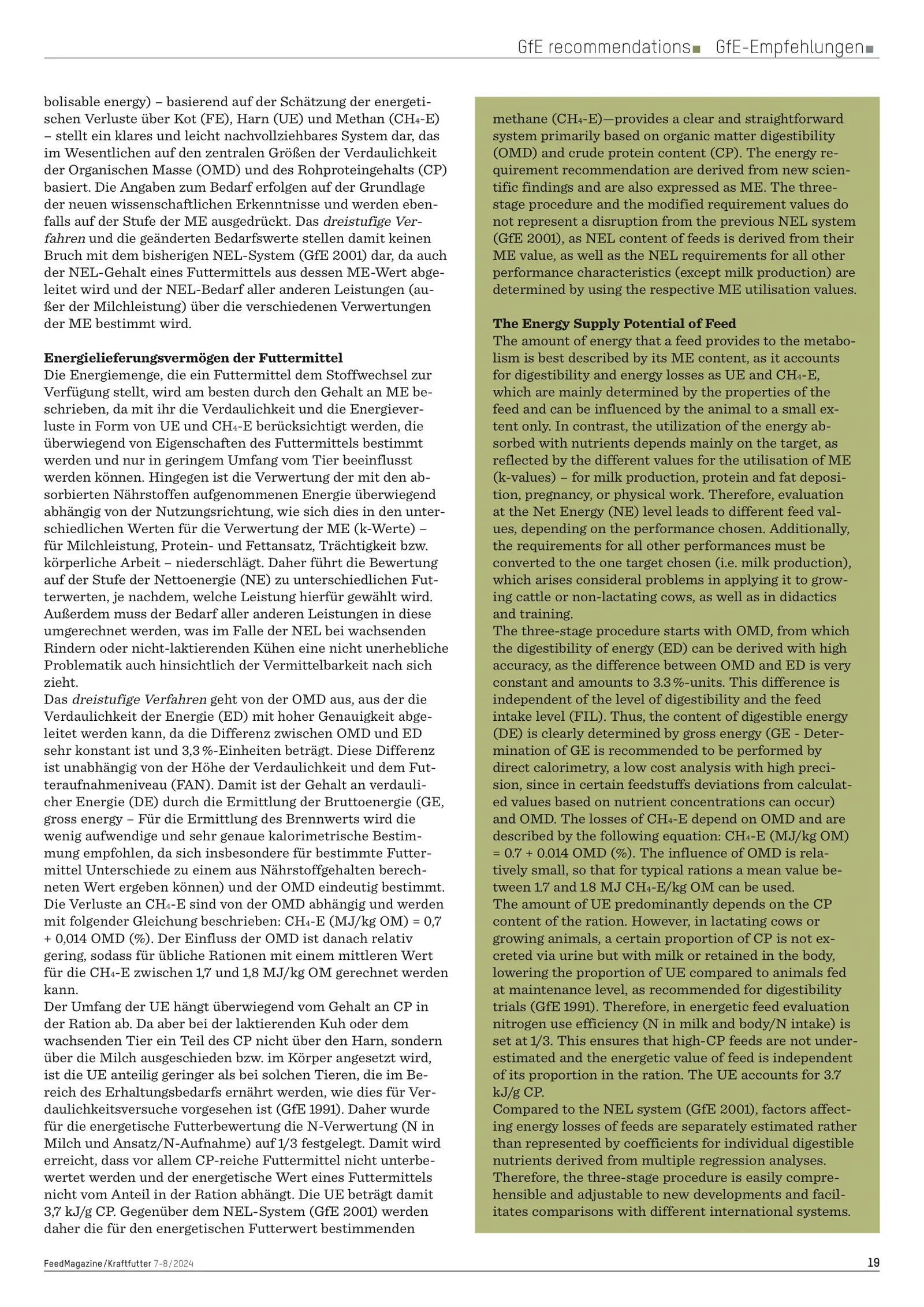 Energy requirements of dairy cows, in FeedMagazine/Kraftfutter 7-8/2024, page 2