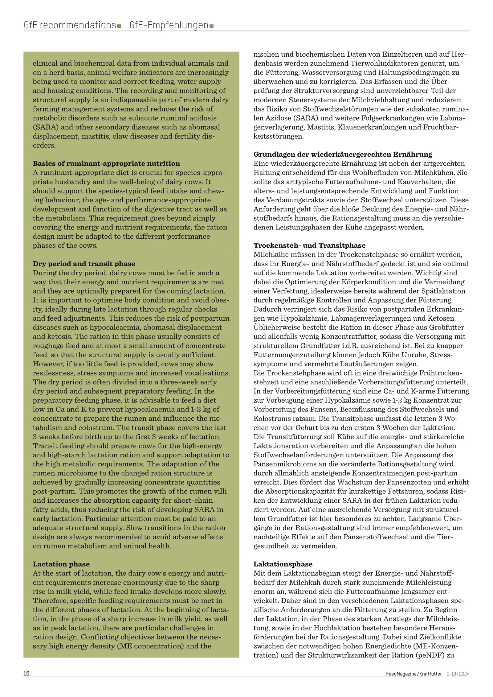 Ruminant-appropriate nutrition The peNDF concept and more for dairy cows, FeedMagazine/Kraftfutter 9-10/2024, page 2