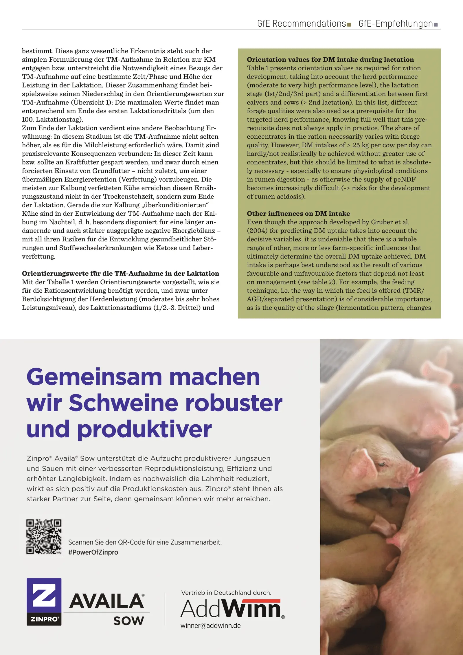 Feed intake of dairy cows. An achievement and a prerequisite for achievement. FeedMagazine/Kraftfutter 9-10/2024. Page 5