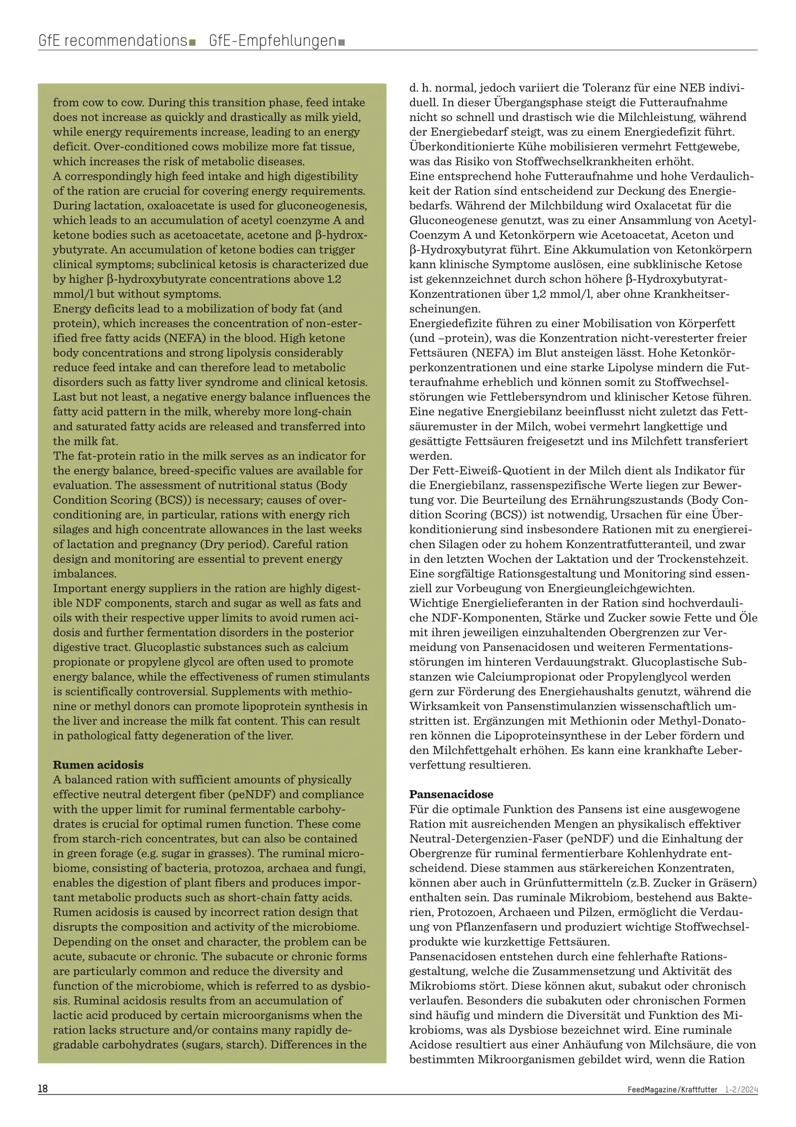 Special Nutritional Measures for Dairy Cows - Optimizing feeding to promote health, FeedMagazine/Kraftfutter 01/2025, page 2