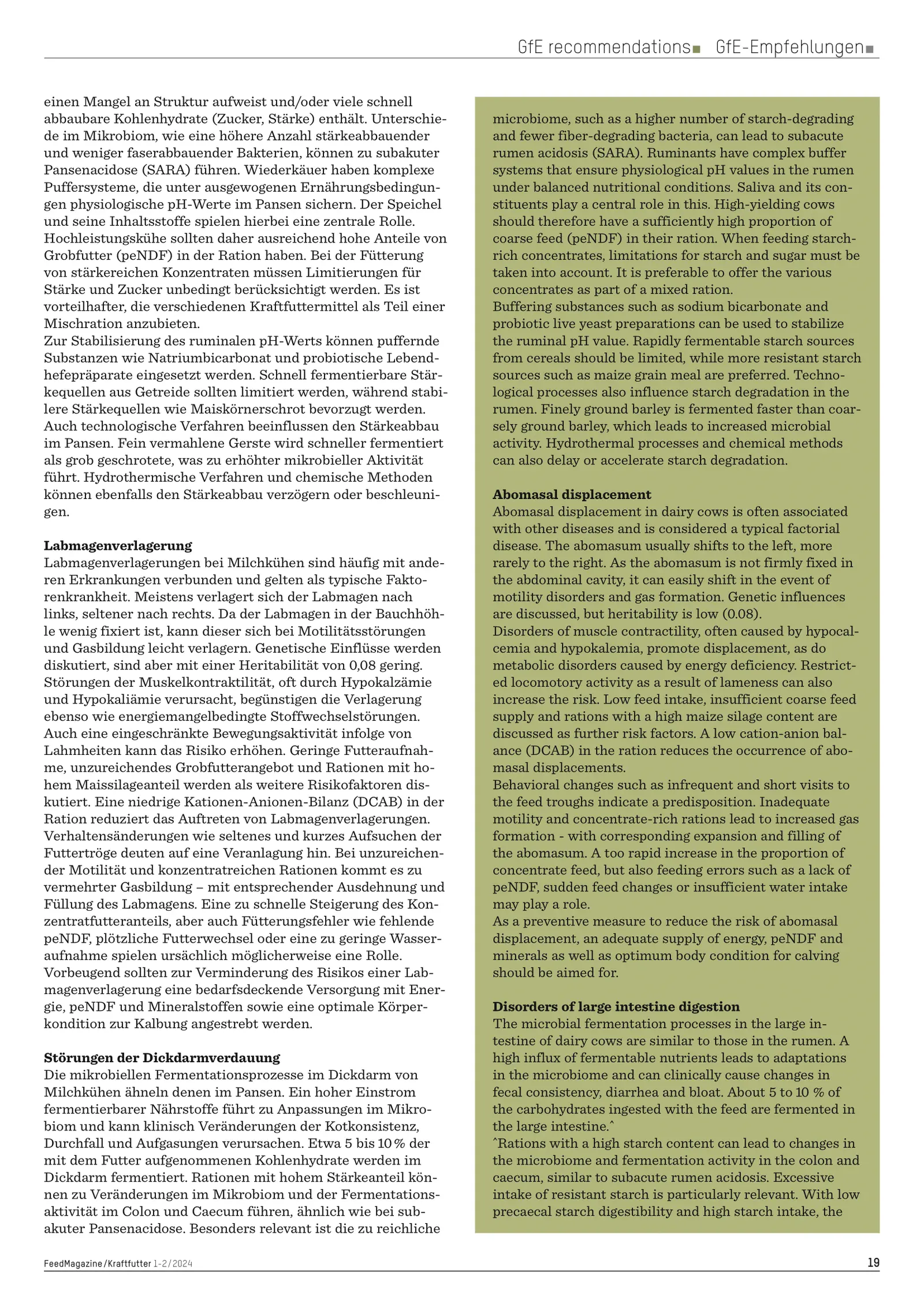 Special Nutritional Measures for Dairy Cows - Optimizing feeding to promote health, FeedMagazine/Kraftfutter 01/2025, page 3