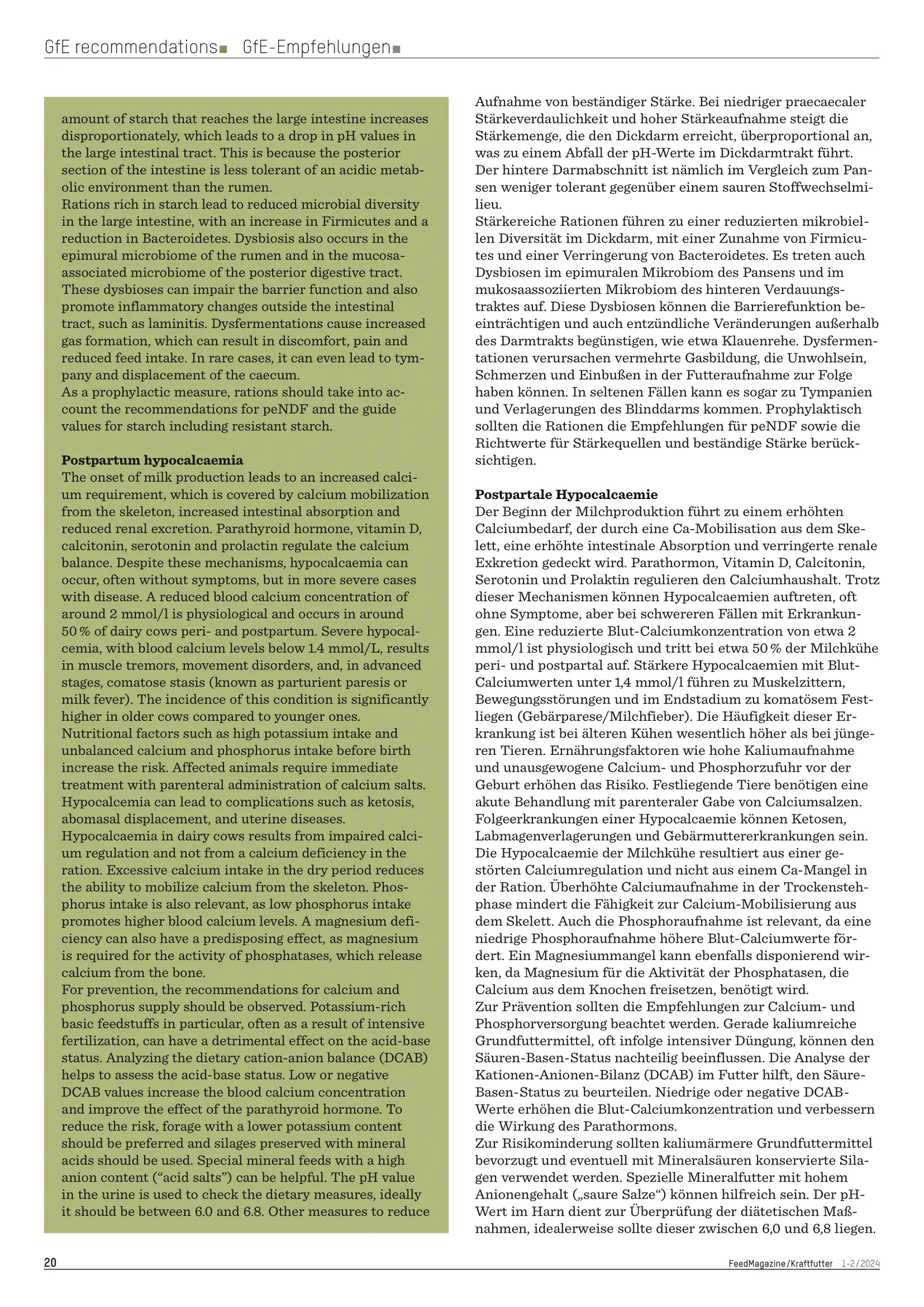 Special Nutritional Measures for Dairy Cows - Optimizing feeding to promote health, FeedMagazine/Kraftfutter 01/2025, page 4