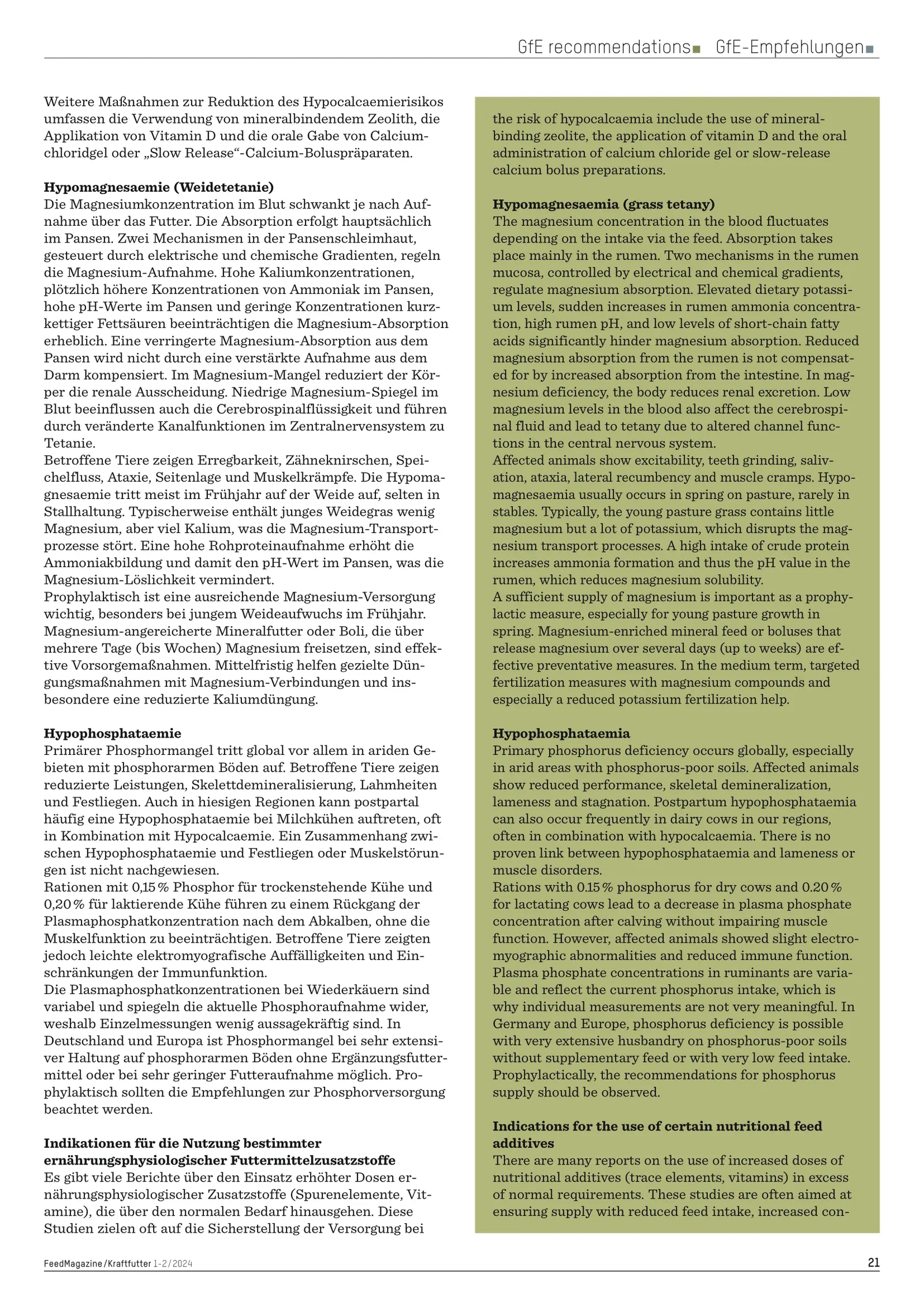Special Nutritional Measures for Dairy Cows - Optimizing feeding to promote health, FeedMagazine/Kraftfutter 01/2025, page 5