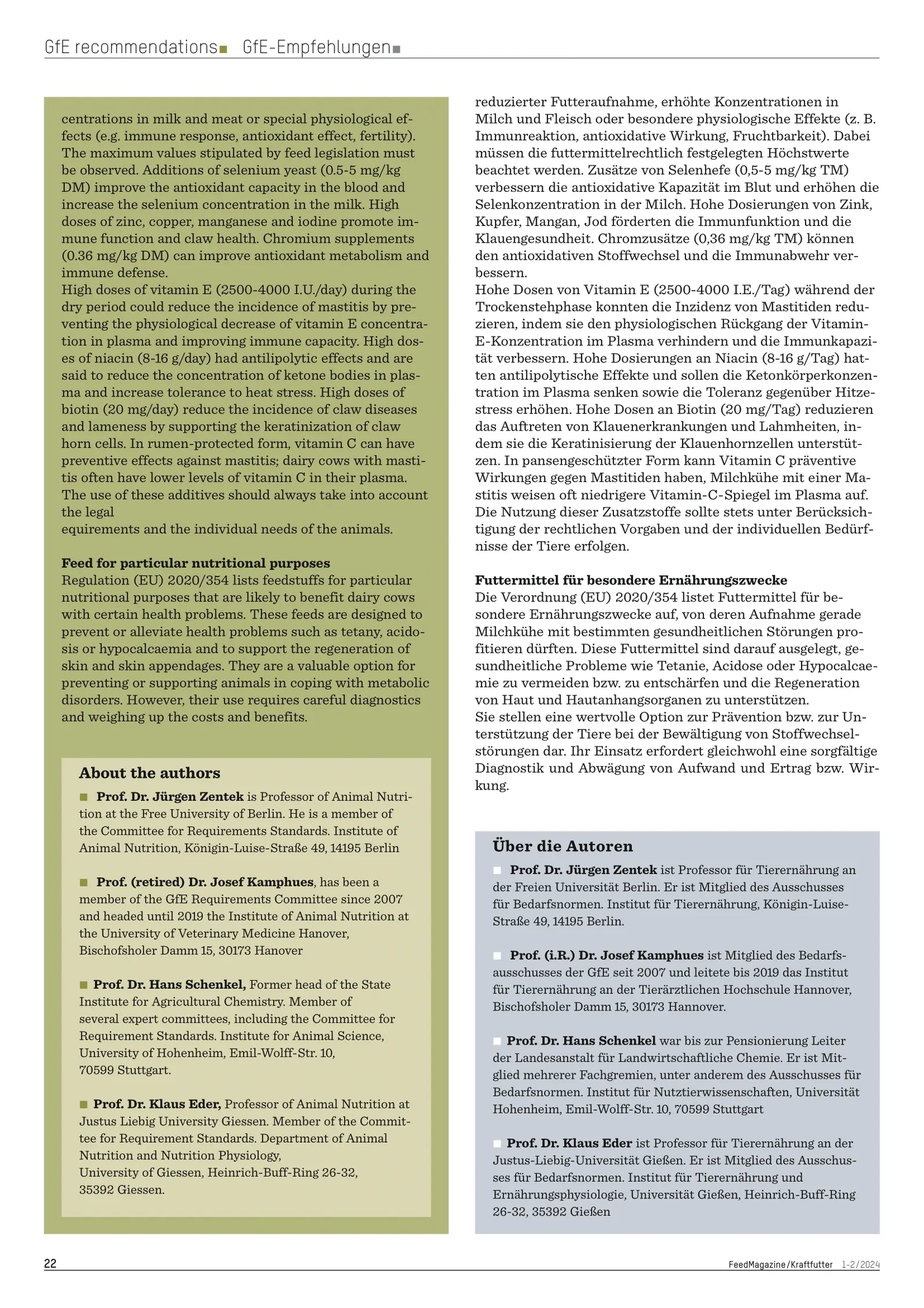 Special Nutritional Measures for Dairy Cows - Optimizing feeding to promote health, FeedMagazine/Kraftfutter 01/2025, page 6